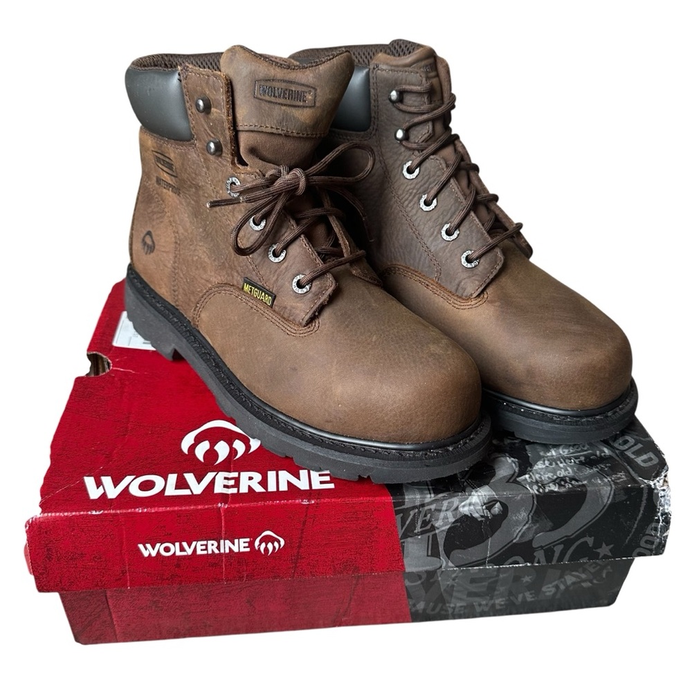 Wolverine Men's McKay 6” Waterproof Steel Toe Brown Work Boots Size 10
